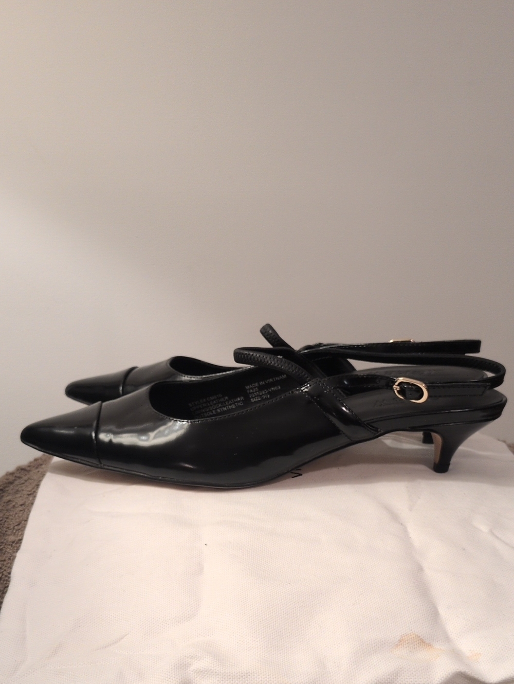 J. CREW Robin Mary Jane Pointed Toe Spazzola Kitten Heel Slingbacks